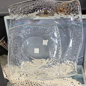 Clear Textured PartyLite Pillar Trays